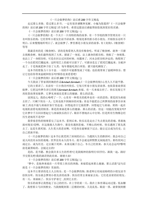 《一只会做梦的狗》读后感200字作文精选