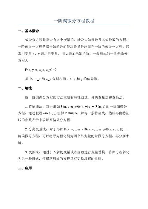 一阶偏微分方程教程