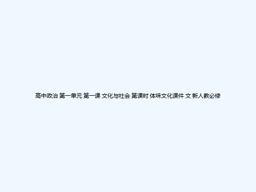 高中政治 第一单元 第一课 文化与社会 第课时 体味文化课件 文 