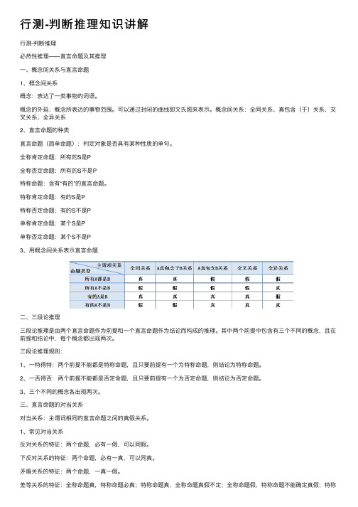 行测-判断推理知识讲解