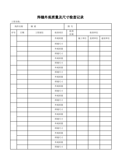 焊缝外观质量及尺寸检查记录 Microsoft Word 文档 (2)