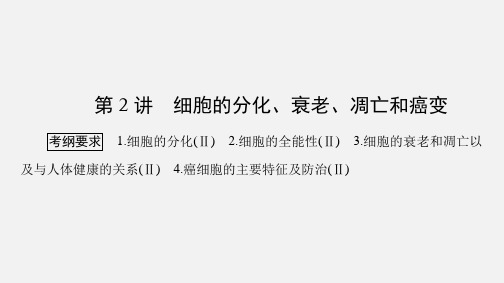 高考生物 二轮复习 专题三 细胞的生命历程 3.2 细胞的分化、衰老、凋亡和癌变