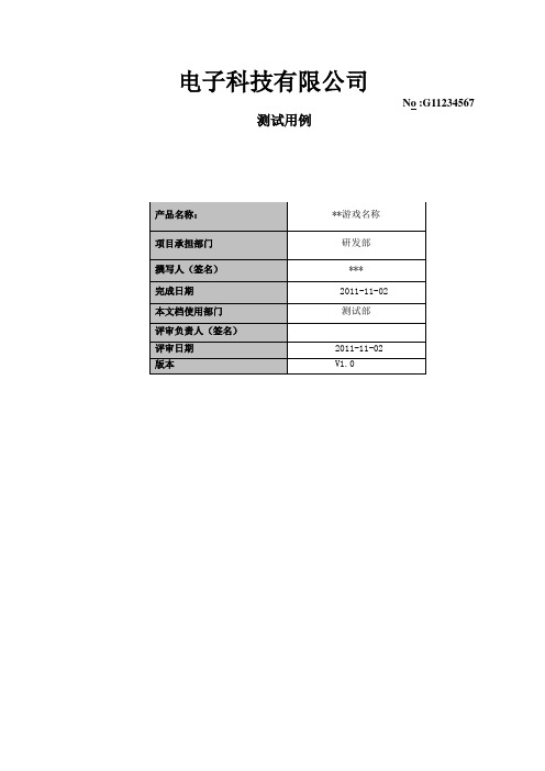 测试用例-bug模板1