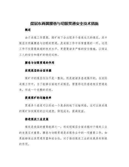 煤层东两翼腰巷与切眼贯通安全技术措施