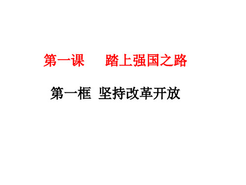 道德与法治九年级上册《坚持改革开放》课件