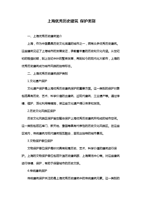 上海优秀历史建筑 保护类别