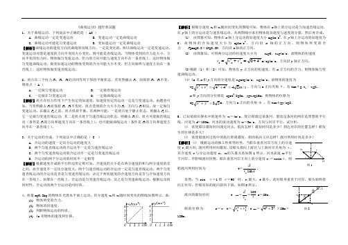 高中物理曲线运动经典练习题全集(含答案)