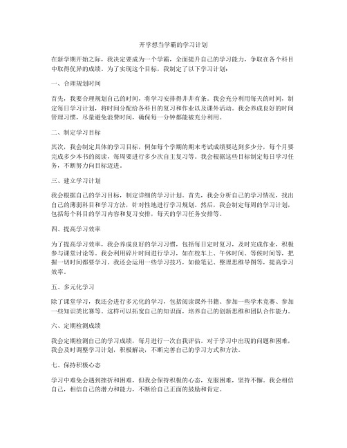 开学想当学霸的学习计划