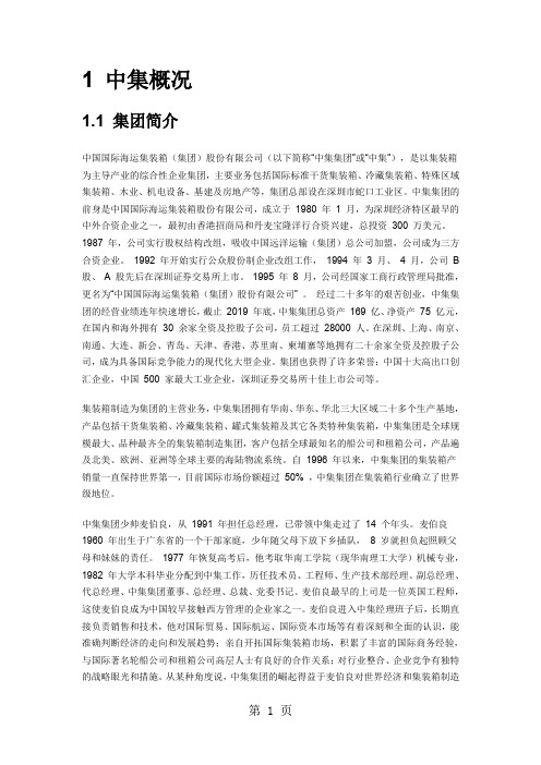 中集集团战略行为描述报告45页word文档