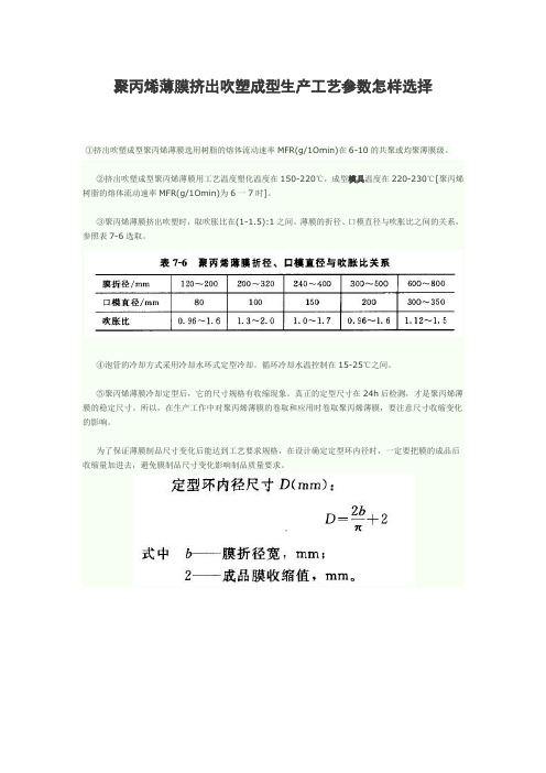 聚丙烯薄膜挤出吹塑成型生产工艺参数怎样选择