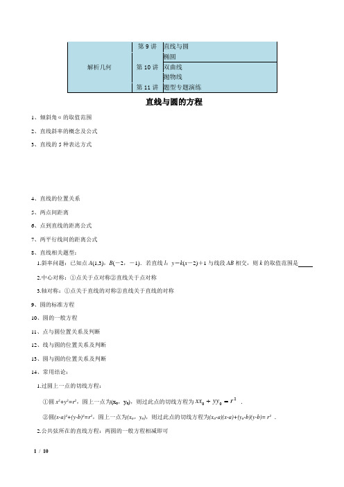 高三数学复习-圆锥曲线椭圆双曲线抛物线