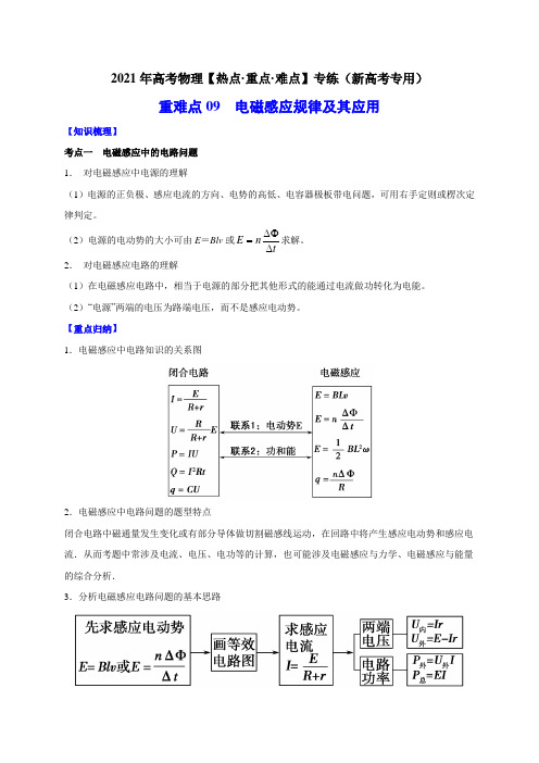 重难点09 电磁感应规律及其应用 —2021年高考物理【热点·重点·难点】专练(新高考专用)