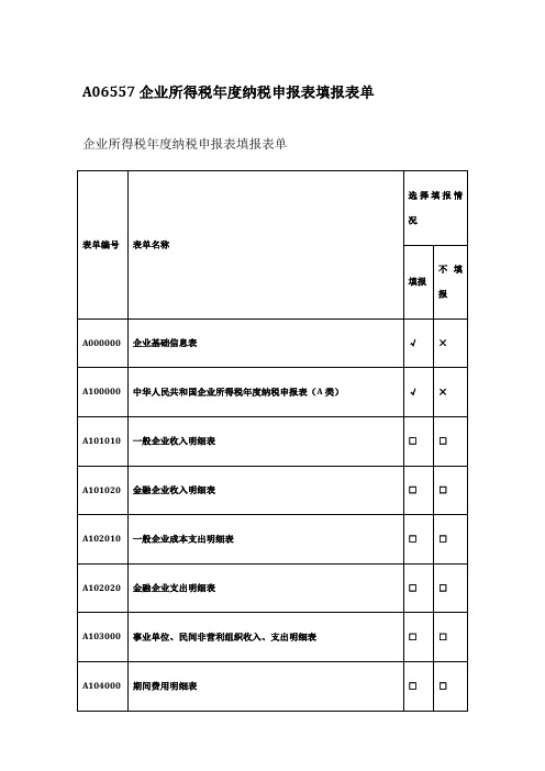 企业所得税年报A类