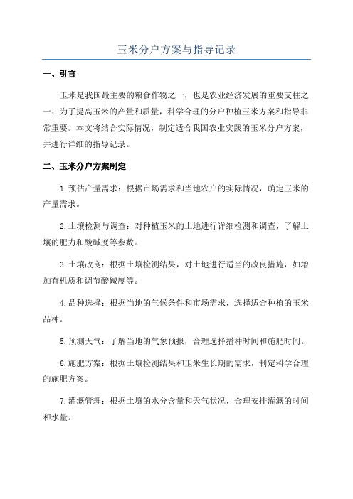 玉米分户方案与指导记录