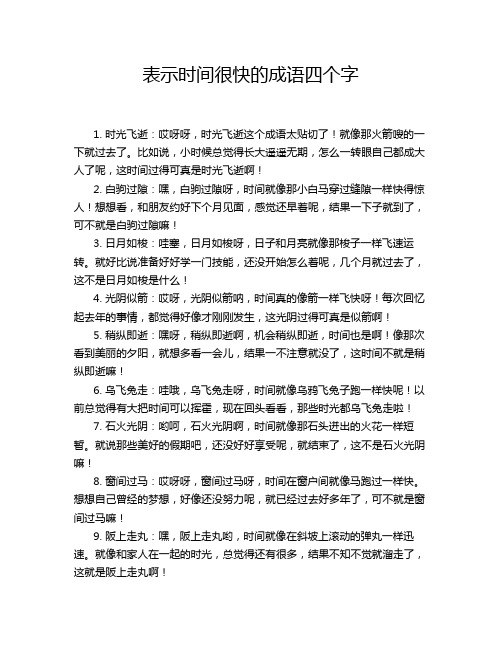 表示时间很快的成语四个字