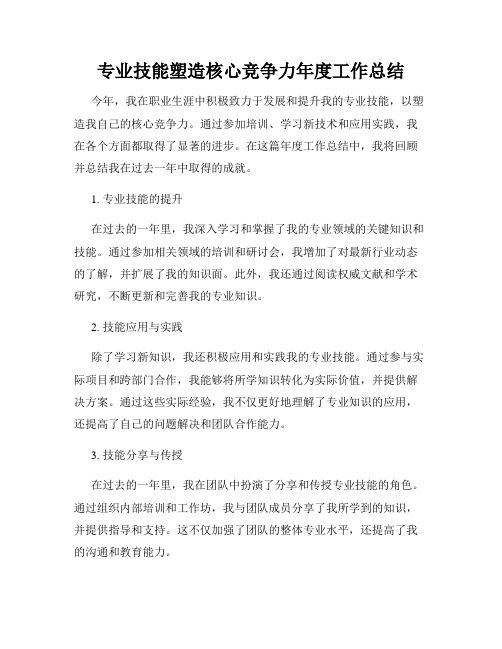 专业技能塑造核心竞争力年度工作总结