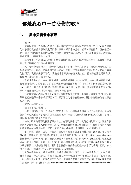 【关于悲伤】你是我心中一首悲伤的歌5