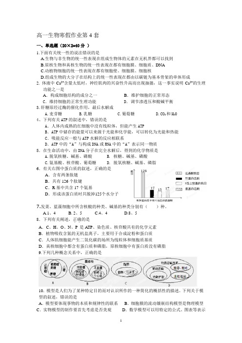 高一生物寒假作业4Microsoft Word 文档