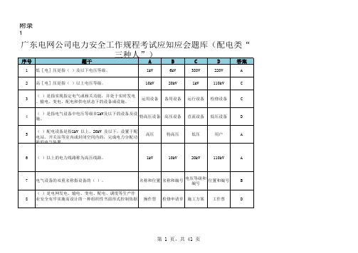 南方电网2016安规配电类“三种人”