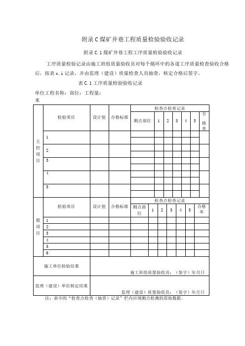 煤矿井巷工程质量验收规范(新表格)