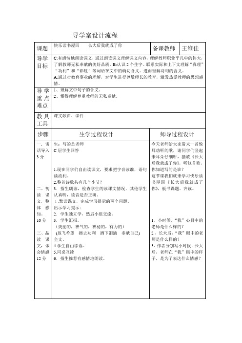 读书屋4导学案模板