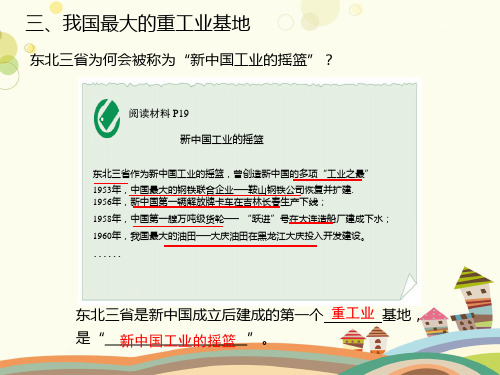 初中地理人教八年级下册第六章 北方地区 “白山黑水”----东北三省第二课时PPT