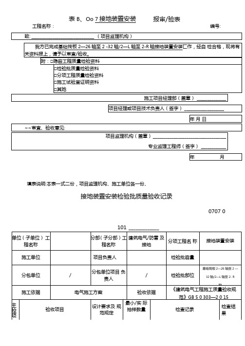 接地装置安装检验批