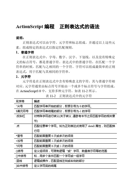 ActionScript编程  正则表达式的语法