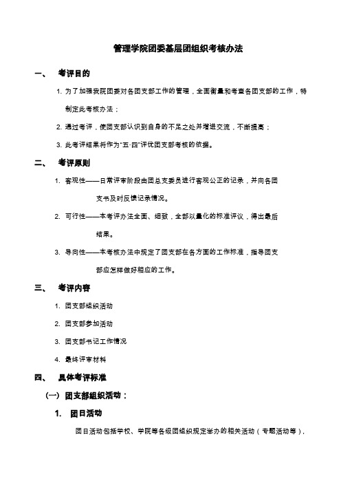 管理学院团委基层团组织考核办法