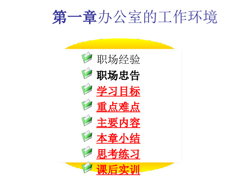 企业行政管理第一章 办公室的工作环境