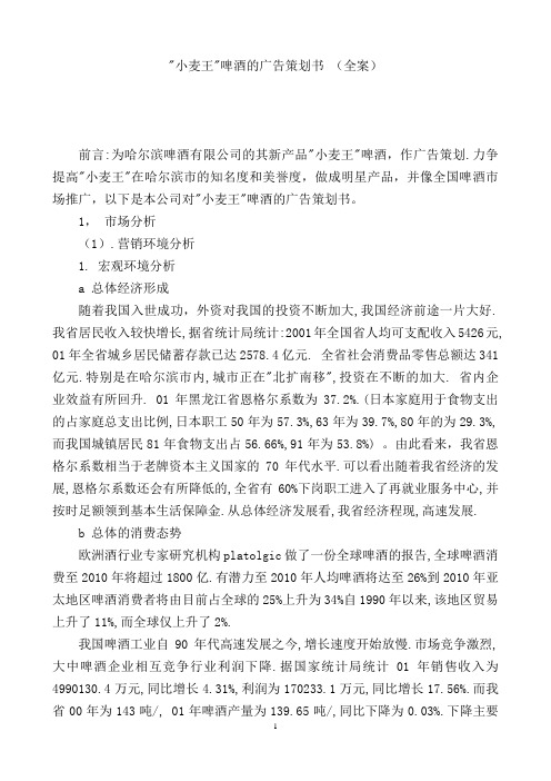 啤酒广告策划方案