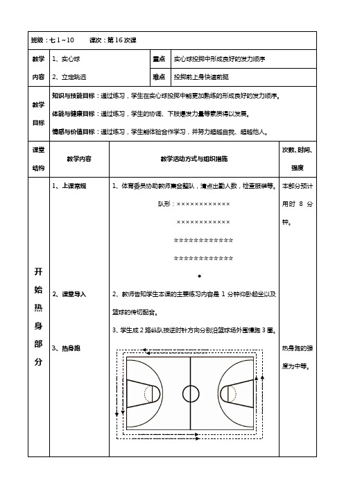 第16次课实心球与立定跳远