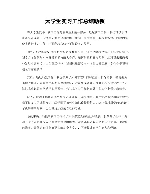 大学生实习工作总结助教