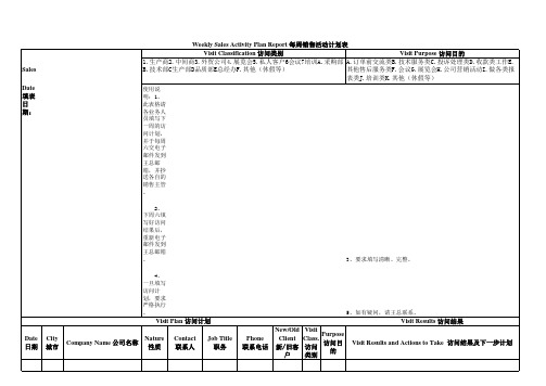 销售周报表