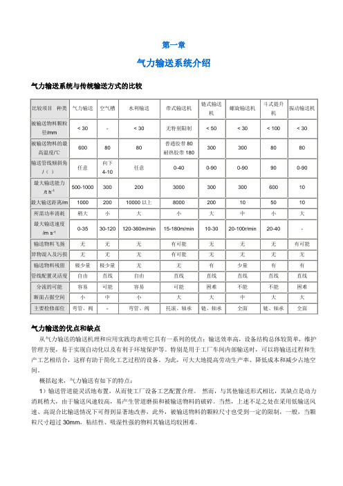 气力输送系统基本运用