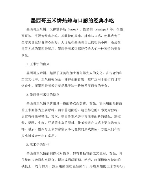 墨西哥玉米饼热辣与口感的经典小吃