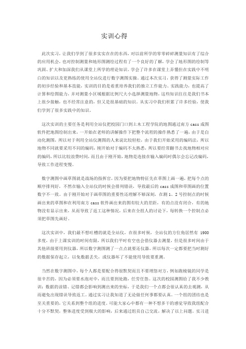 数字测图实训心得