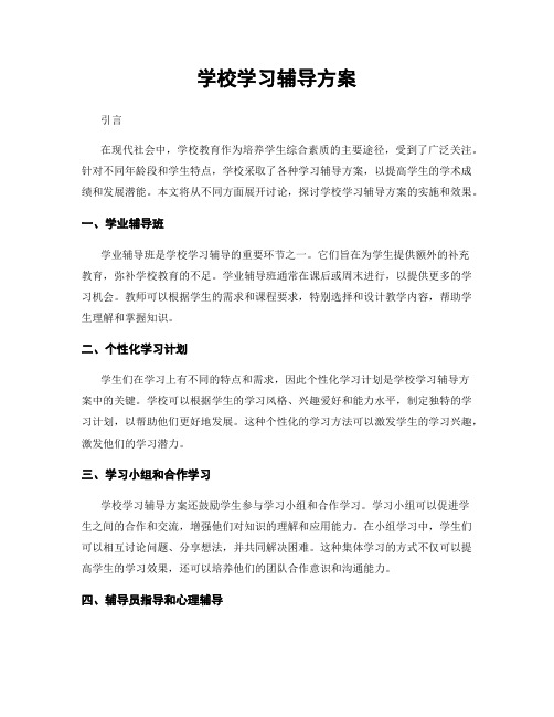 学校学习辅导方案