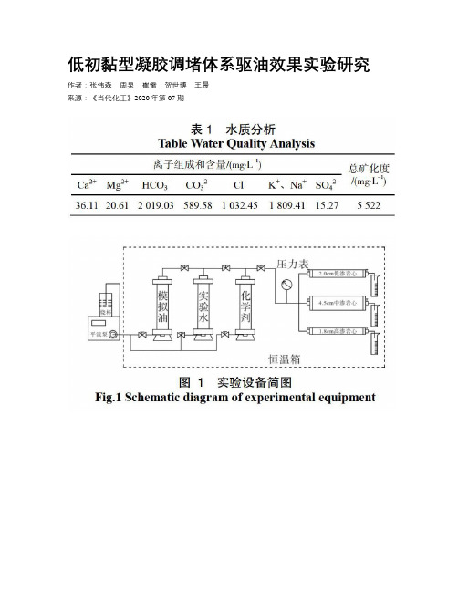 低初黏型凝胶调堵体系驱油效果实验研究