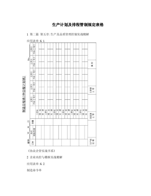 生产计划及排程管制规定表格.doc