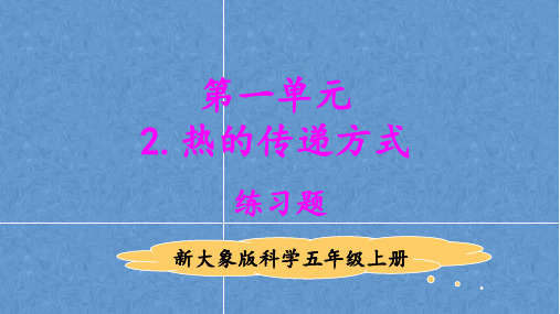 新大象版五年级科学上册 热的传递方式 练习题(含答案)