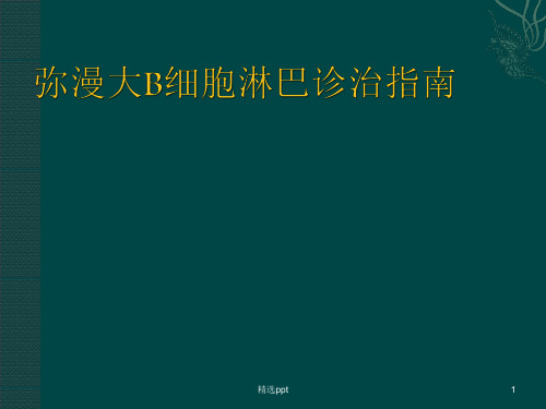 中国弥漫大B细胞淋巴瘤诊疗指南