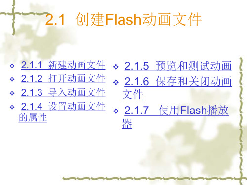 Flash基础教程与创作实例第2章Flash8基本操作