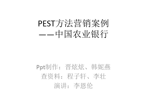 PEST方法营销案例