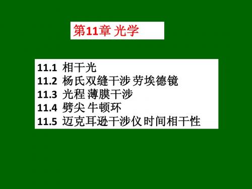 11.1-5 相干光 双缝、薄膜、牛顿环和迈克耳逊干涉