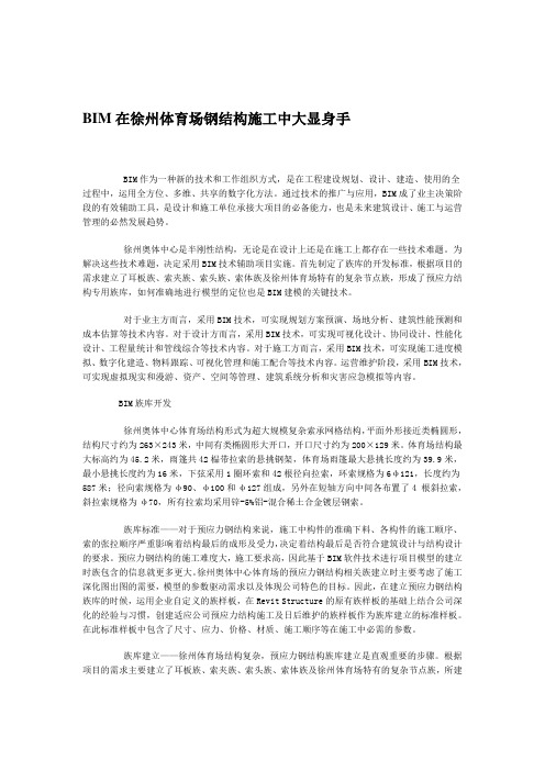 BIM在徐州体育场钢结构施工中大显身手