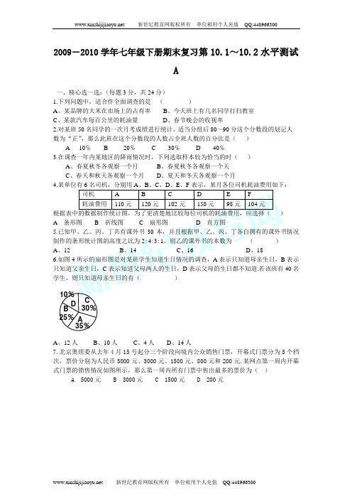 2009-2010学年新人教七年级下册各章期末复习测试(6章+期末共37套)-12.doc