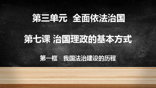 简约黑板风第三单元全面依法治国课件PPT模板