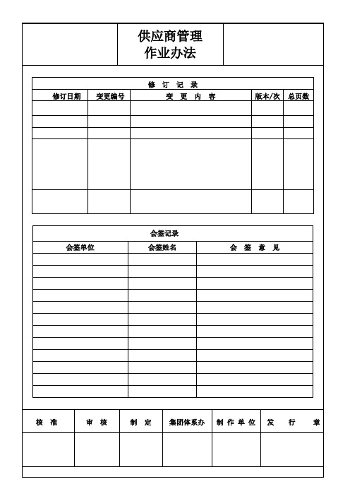 供应商管理作业办法