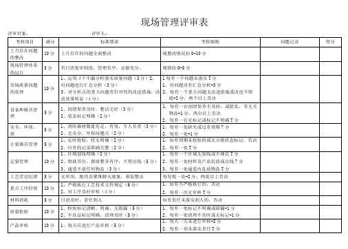 现场管理评审表